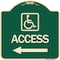 Signmission Access With Updated Isaand Left Arrow Heavy-Gauge Aluminum Architectural Sign, 18" H, G-1818-24358 A-DES-G-1818-24358 - alternate 1